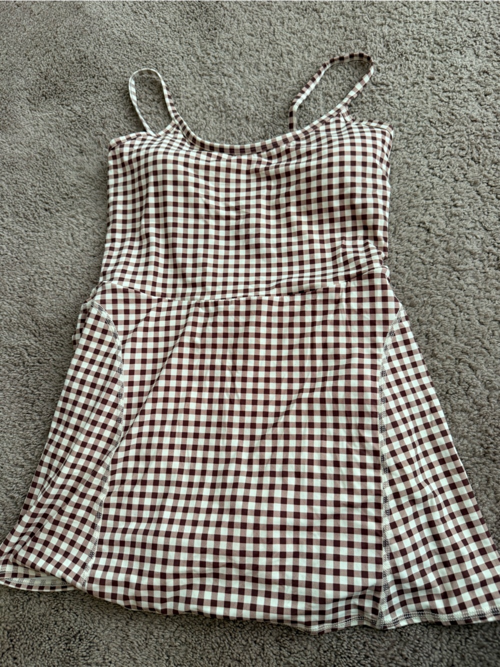 Women’s Brown Gingham Athletic Dress